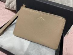 コーチ ベージュ レザー ポーチ CSBN LTH CRN ZIP