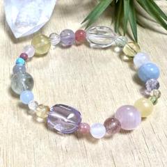 天然石（ピンクアメジスト、水晶、アクアマリン、インカローズ等）ブレスレット
