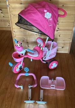 ミニーマウス 三輪車 ピンク 日よけ付き