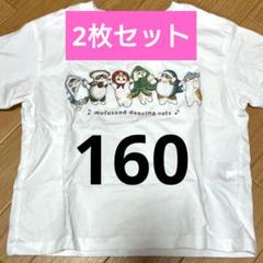新品ユニクロ UNIQLO モフサンド Tシャツ 160 サメにゃん パンにゃん