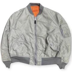 【ALPHA】アルファ MA-1 シルバー Mサイズ 90s 90s USA製 ALPHAアルファ MA-1 フライトジャケット シルバー S