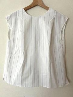 【美品】ROPÉ PICNIC ブラウス ストライプ柄 白×水色ライン　38