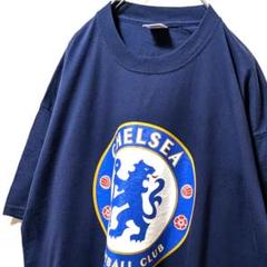フルーツオブザルーム チェルシーFCデカロゴ Tシャツ ネイビー紺色XL古着