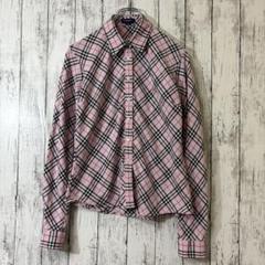 極美品✨BURBERRY LONDON セットアップ　ホースロゴ　シングル Burberry London ノバチェックシャツ ピンク ホースロゴ刺繍 M