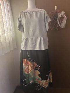 お値下げ　着物リメイク　フリルブラウス