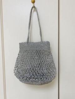 The Bagmati 【美品】メッシュバッグ シルバー バグマティ バグマティのメタリックレザー メッシュ トートバッグ｜送料無料