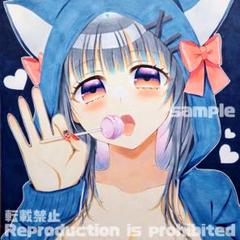 手描きイラスト 069】オリジナル原画色紙 コピック 「ガールズ