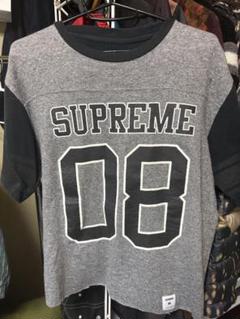 SUPREME フットボールシャツM グレー/ブラック