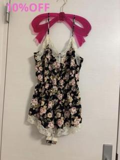 インナー花柄黒 レース付き