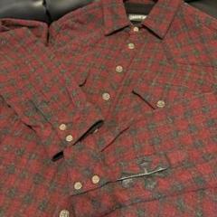 クロムハーツ 長袖 チェックシャツ レザークロスパッチ付き