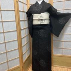 ☘️美品*訳有り**本場結城紬**袷の大柄小紋*黒地に鶴*とっても素敵&粋♡ 2025年最新】結城紬の人気アイテム - メルカリ