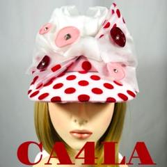 【タグ付】CA4LA 　カシラ　水玉ボタンデザイナーズキャップ タグ付】CA4LA カシラ 水玉ボタンデザイナーズキャップ - メルカリ