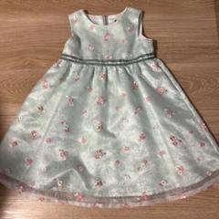 【美品】BeBe フォーマル ドレス パニエつき 120 BeBe（ベベ）の「BeBe/フォーマル 日本製 オーガンジー 花柄