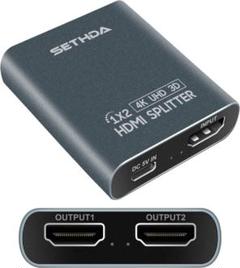 HDMI 2.0 分配器 スプリッター 1入力2出力 2画面 同時出力 4k