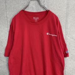 チャンピオン　サーモンピンク　プリント　オーバーサイズTシャツ2XL