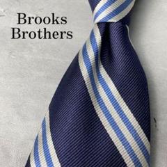 USA製 Brooks Brothers ヘリンボーン ストライプ ネクタイ 紺 BEAMS F（ビームスF）Brooks Brothers / レップストライプ