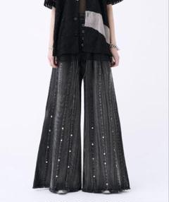 seytoサイズ3 / チュールレイヤードシアーワイドパンツ Tulle layered sheer wide pants / チュールレイヤードシアー