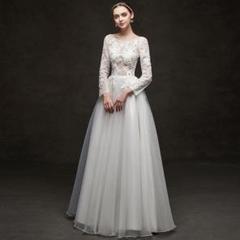 ウェディングドレス aライン 長袖ドレス 安い ウエデ二次会 シ花嫁結婚式