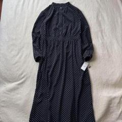 セール】ドット柄 シアー袖 ロングワンピースドレス（ドレス