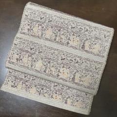 名古屋帯 横縞のお華 金糸 素敵なデザイン 正絹T-2216 名古屋帯 横縞のお華 金糸 素敵なデザイン 正絹T-2216