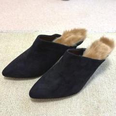 タグ付き】ZARA 厚底 ミュール 23cm ブラック スクエアトゥ