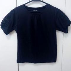 GLOBAL WORK 黒 半袖シャツ レース袖 140cm