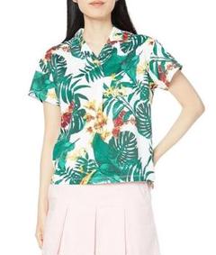 K04060）Munsingwear ゴルフウェア ボタニカルプリント半袖シャツ