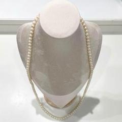 【美品】アコヤ真珠★超ロングパールネックレス★シンバー刻印あり★箱無し