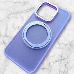 iPhone15proケース MagSafe対応 回転スタンド ラベンダー