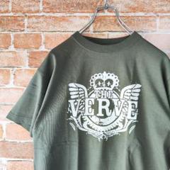 SHOOT★THE VERVE バンドプリントロゴTシャツ カーキ S