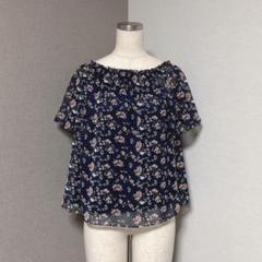 ワンウェイ 花柄 シフォン ブラウス