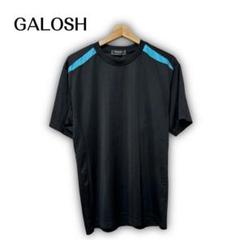 1744★【GALOSH】　メンズ　Tシャツ　スポーツ　LL　黒　水色　通気性