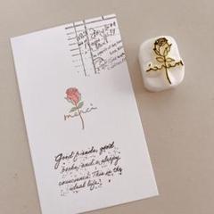 消しゴムはんこ　薔薇とメルシーはんこのサムネイル