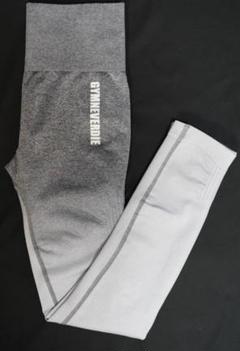 GYMNEVERDIE フィットネス レギンス グレーライトグレー