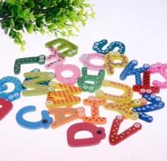お子様の英語学習に◎ アルファベット マグネット 磁石 カラフル ABC 木製
