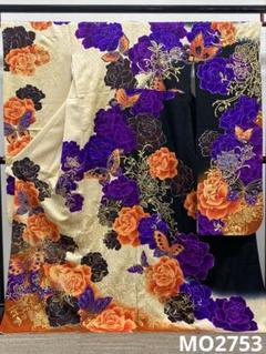 振袖 豪華 銀通し 刺繍 金彩 グリッター箔 薔薇 身丈170cm 撥水加工済