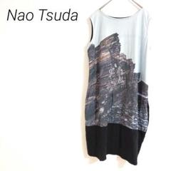 Nao Tsuda 岩の風景プリント ノースリーブチュニック　伸縮性