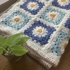 かぎ針編み　お花モチーフ　ブランケット　マルチカバー