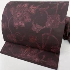 【和】16218o 九寸名古屋帯　六通柄　草花文様　着物のサムネイル