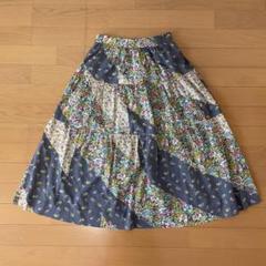 馬里邑　花柄フレアスカート グレー系