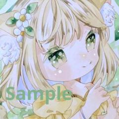 手描きイラスト　オリジナル　小色紙　透明水彩