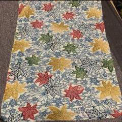 正絹　絽　夏着物　約34×165 薄ベージュにカラフル紅葉　小花　薄手　長め