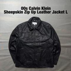 美品】CK Calvin klein ライダースジャケット ラムレザー 黒