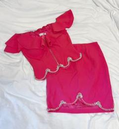 ROBE de FLEURS オフショルフリルツーピースドレス