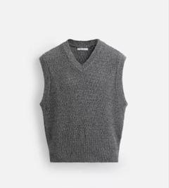 ZARA リラックスフィットニットベスト　グレー　M