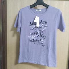 新品！しまむらプリントTシャツ Lサイズパープル系