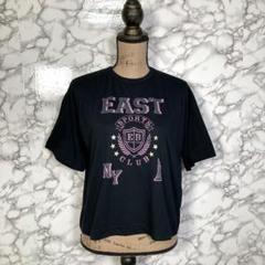 美品　EAST BOY　イーストボーイ　（F）　プリント半袖Tシャツ　黒