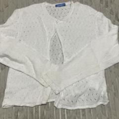 familiar 透かし編みカーディガン 160サイズ ホワイト