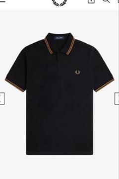 FRED PERRY ブラックポロシャツ UK 8