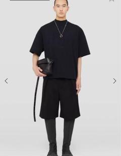 JIL SANDER ブラックTシャツ　コットンモックネックTシャツのサムネイル